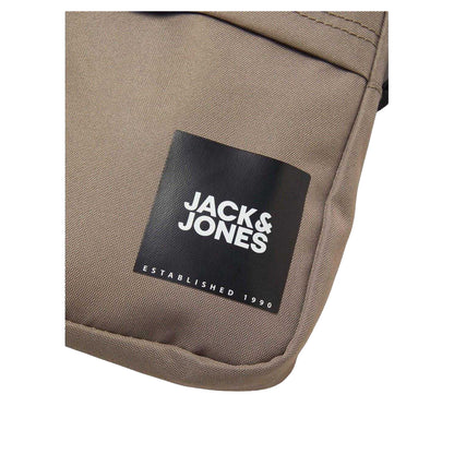 Beige - Side - Jack And Jones Mens Logo Crossbody Bag