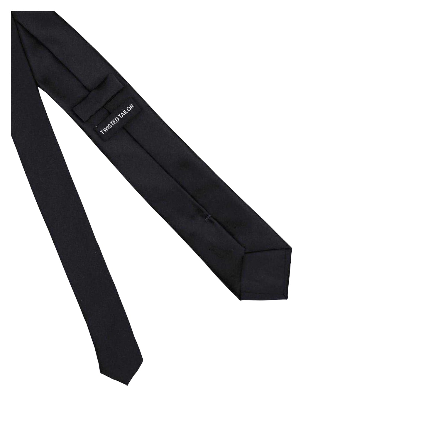 Black - Side - Twisted Tailor Mens Ellroy Tie