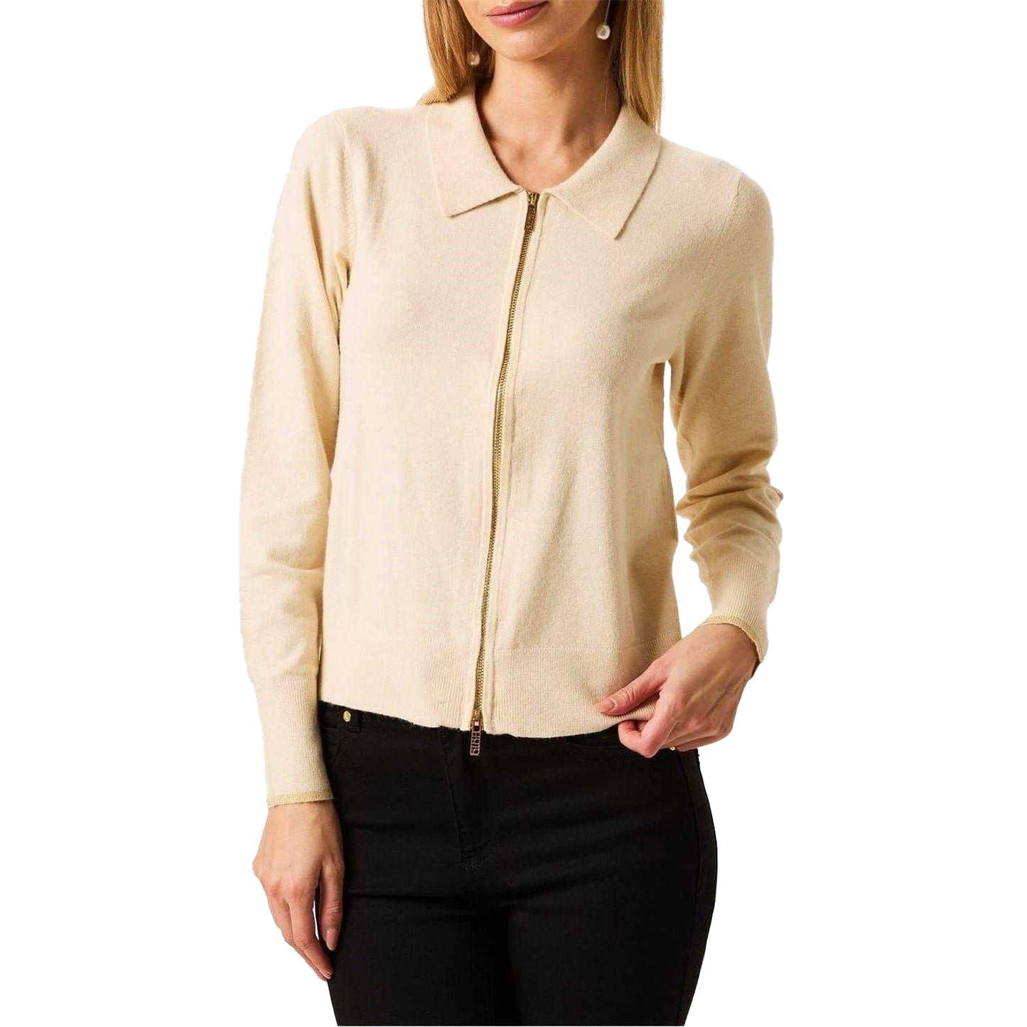 Whitecap Grey Marl - Side - Biba Womens-Ladies Full Zip Cardigan