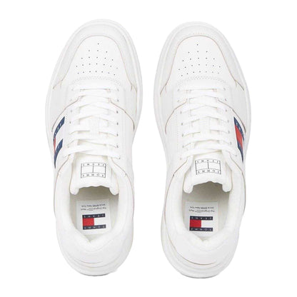 White - Back - Tommy Jeans Mens Leather Trainers