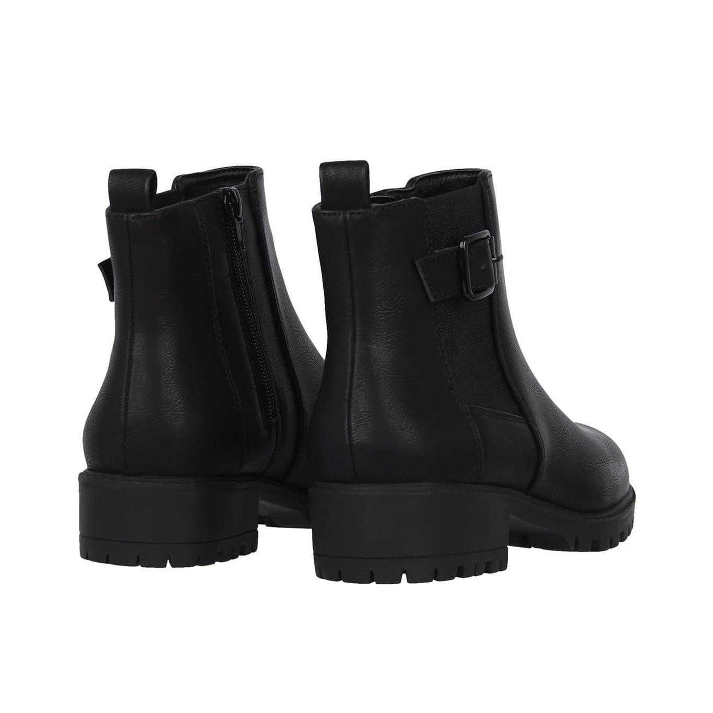 Black - Back - Miso Womens-Ladies Cojito Block Heel Ankle Boots