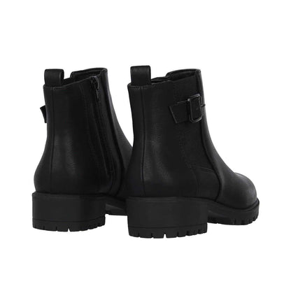 Black - Back - Miso Womens-Ladies Cojito Block Heel Ankle Boots