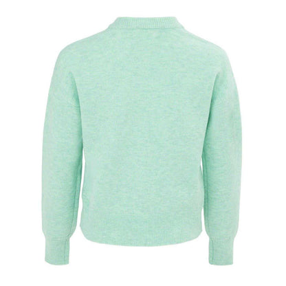 Green - Back - Miso Womens-Ladies Spandex Button Cardigan
