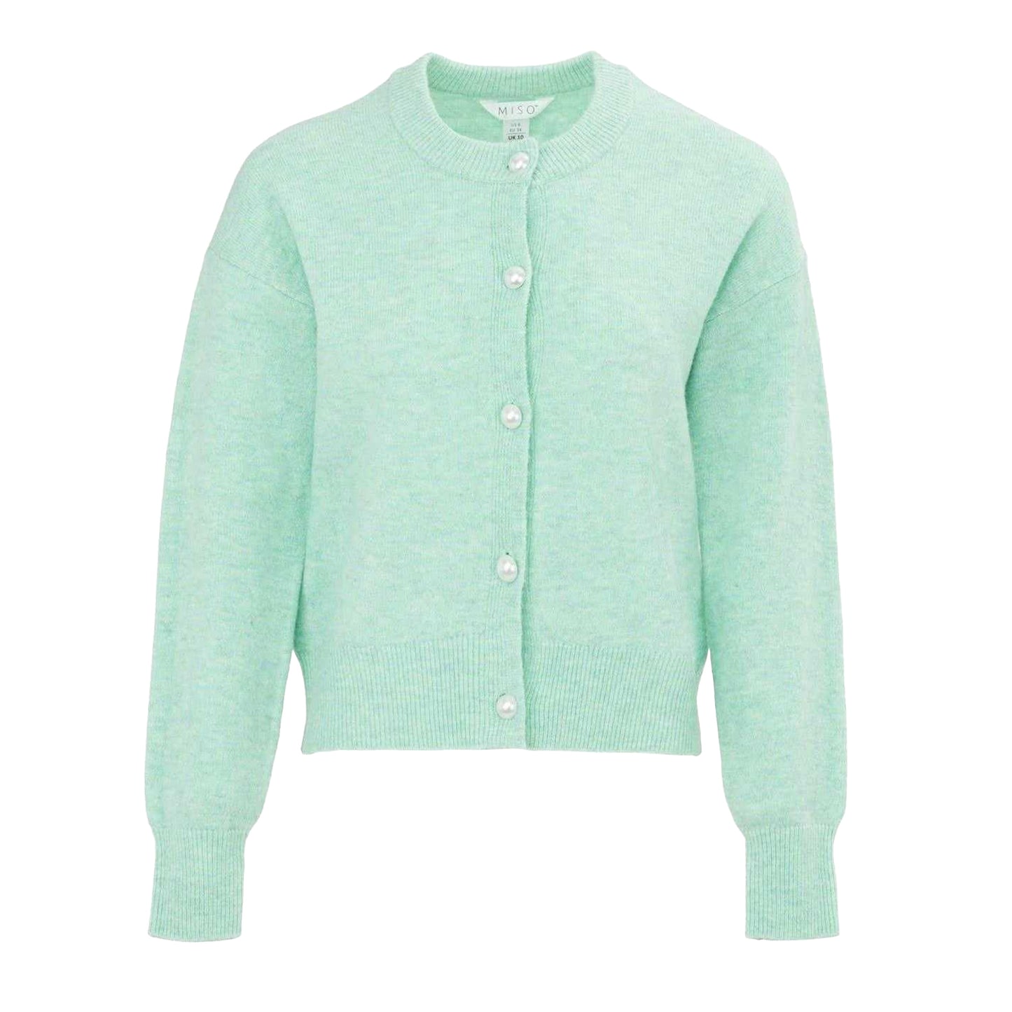 Green - Front - Miso Womens-Ladies Spandex Button Cardigan