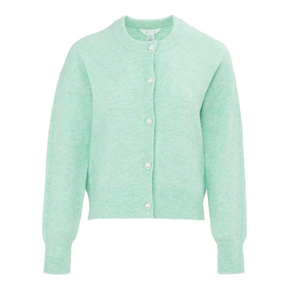 Green - Front - Miso Womens-Ladies Spandex Button Cardigan