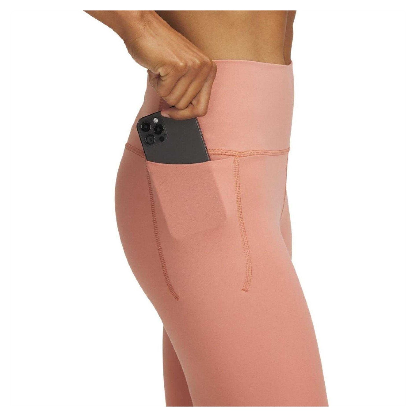 Pink - Side - Nike Womens-Ladies Plain Leggings