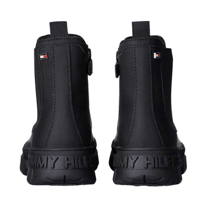 Black - Back - Tommy Hilfiger Womens-Ladies Rubber Chelsea Boots
