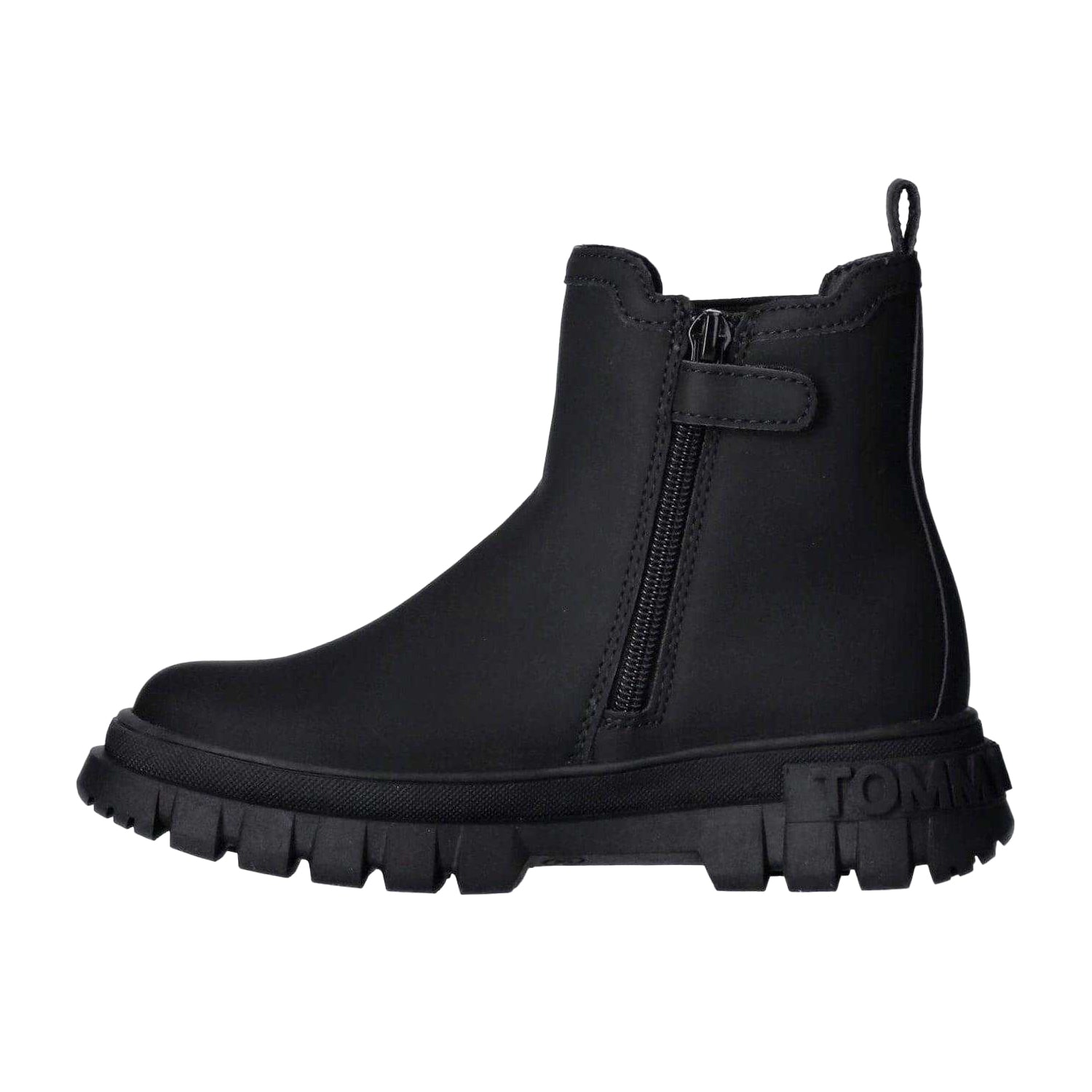 Black - Side - Tommy Hilfiger Womens-Ladies Rubber Chelsea Boots