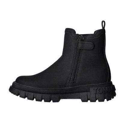 Black - Side - Tommy Hilfiger Womens-Ladies Rubber Chelsea Boots