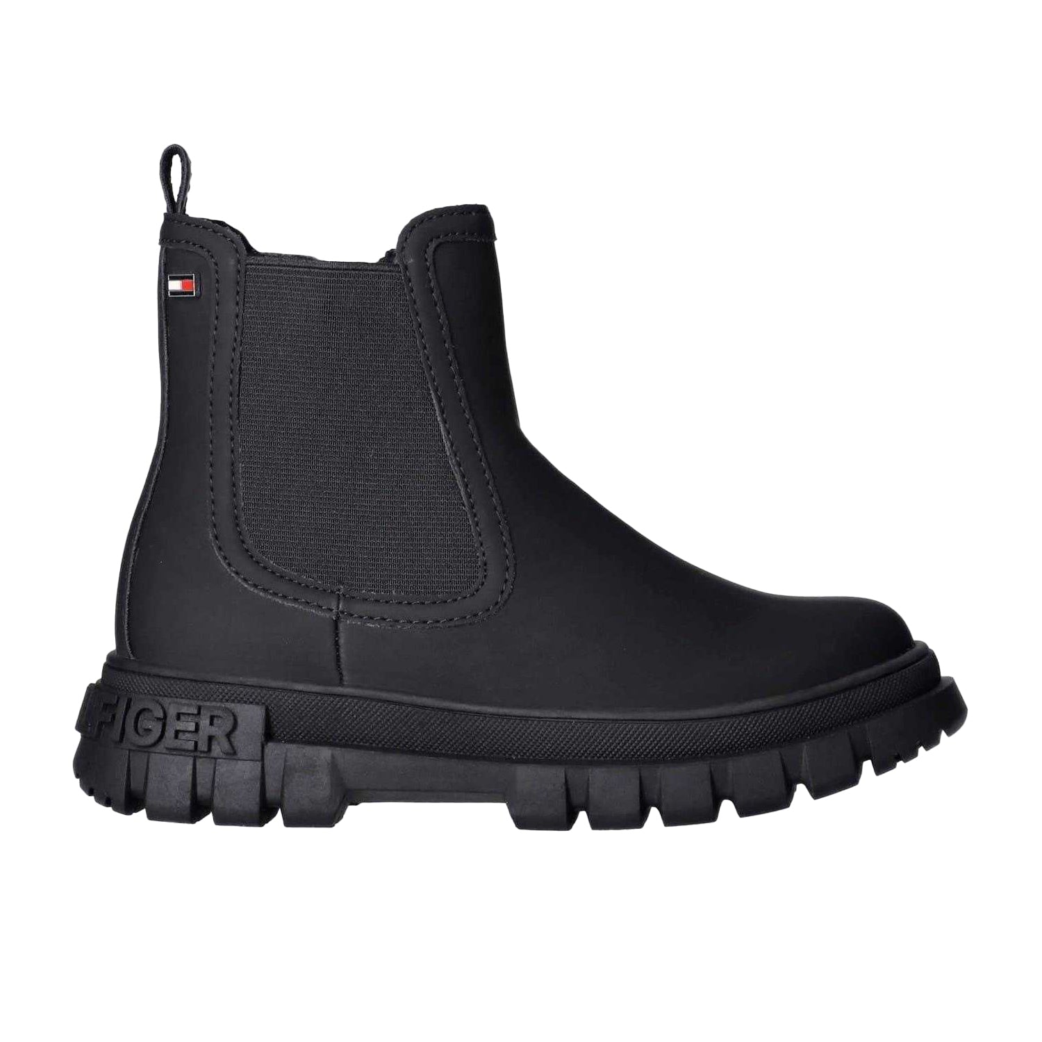 Black - Front - Tommy Hilfiger Womens-Ladies Rubber Chelsea Boots
