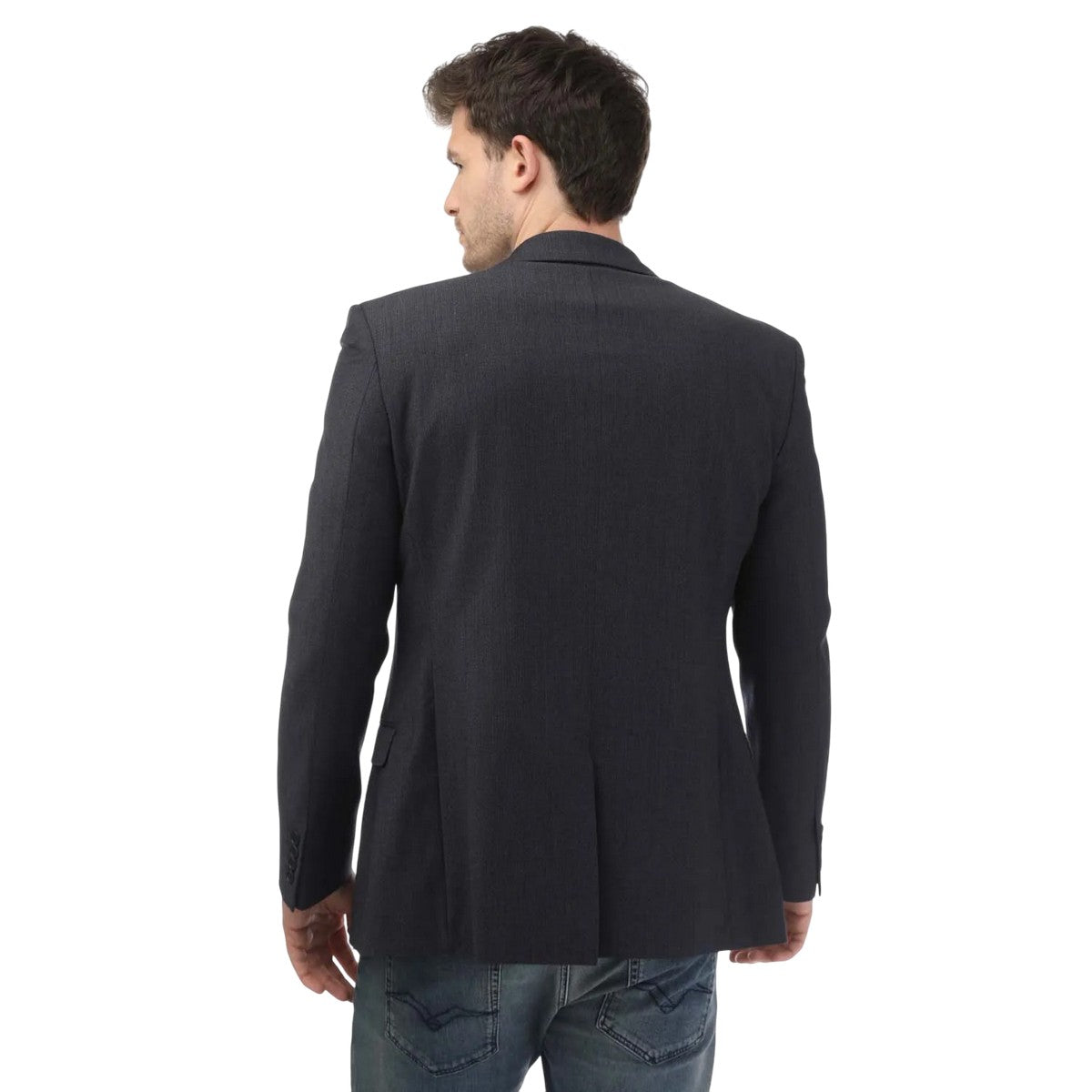 Navy - Back - Ted Baker Mens Forbyjs Puppytooth Suit Jacket