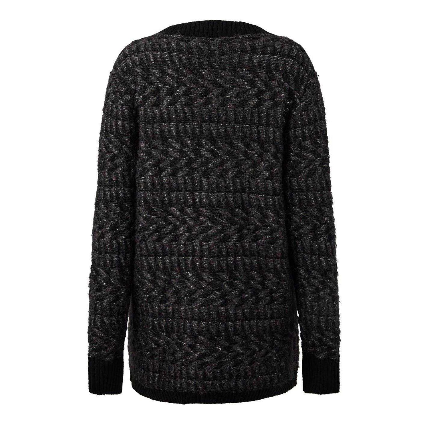 Metallic-Multicoloured - Back - Biba Womens-Ladies Geometric Knitted Cardigan