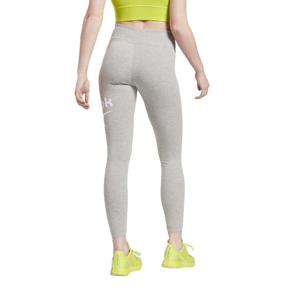Medium Grey-White - Back - Reebok Womens-Ladies Skinny Leggings