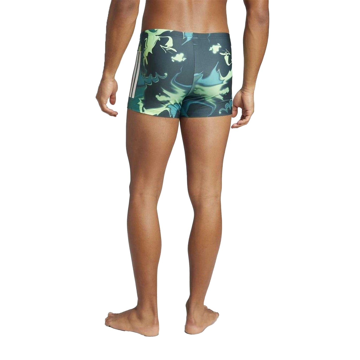 Aurora Green - Back - Adidas Mens Graphic Print Snug Fit Swimming Trunks