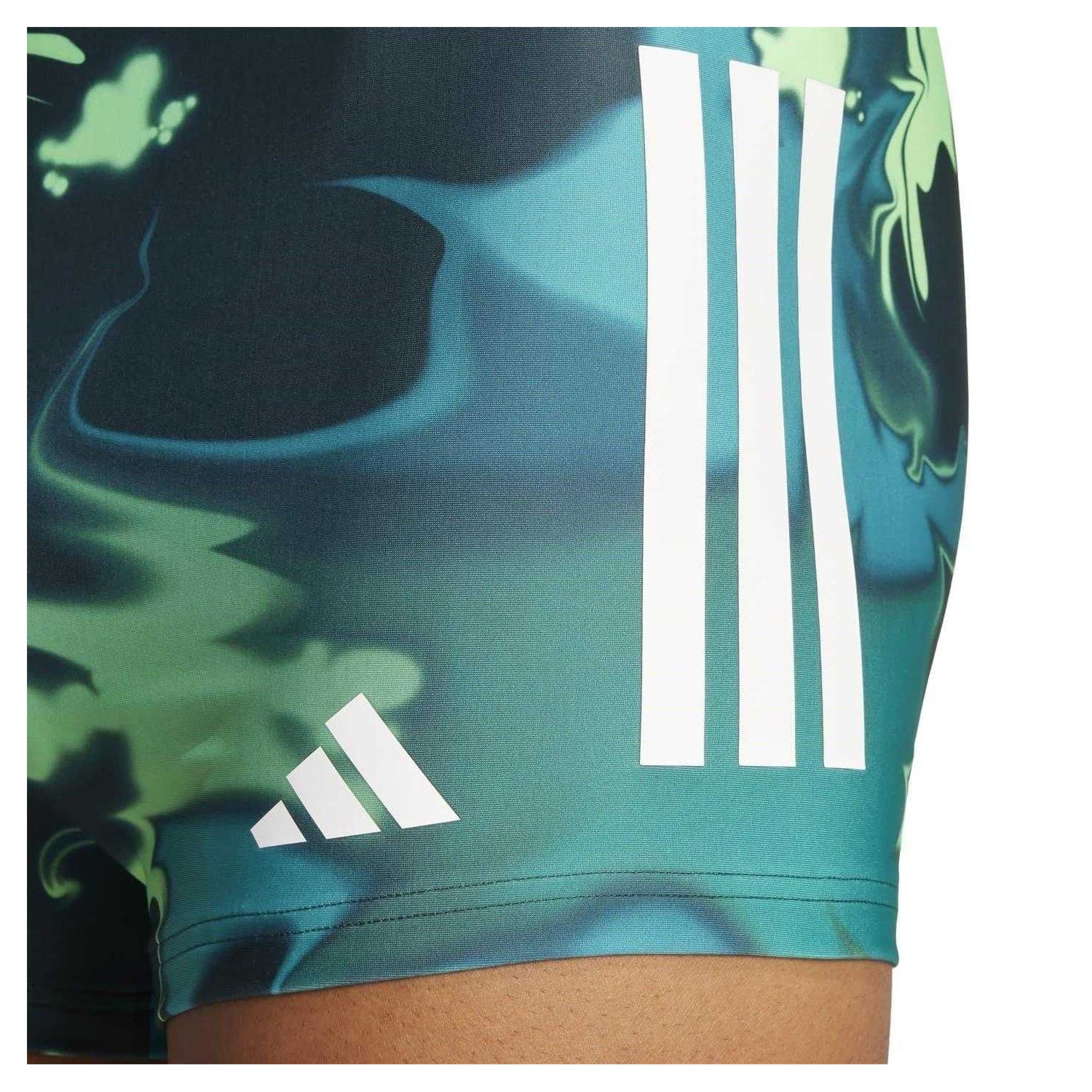 Aurora Green - Side - Adidas Mens Graphic Print Snug Fit Swimming Trunks