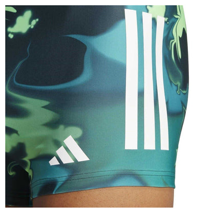 Aurora Green - Side - Adidas Mens Graphic Print Snug Fit Swimming Trunks
