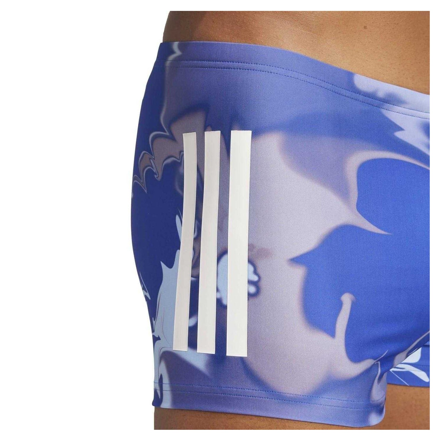 Lucid Blue - Side - Adidas Mens Graphic Print Snug Fit Swimming Trunks