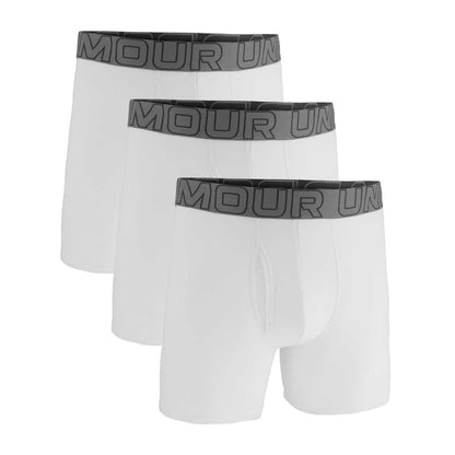 White - Front - Under Armour Mens Performance Boxer Briefs (Pack of 3)