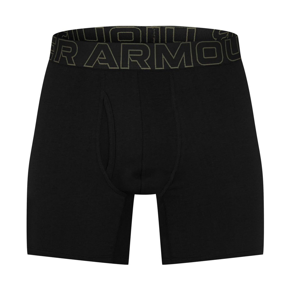 Black-Green - Side - Under Armour Mens Performance Boxer Briefs (Pack of 3)