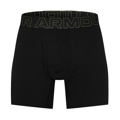 Black-Green - Side - Under Armour Mens Performance Boxer Briefs (Pack of 3)