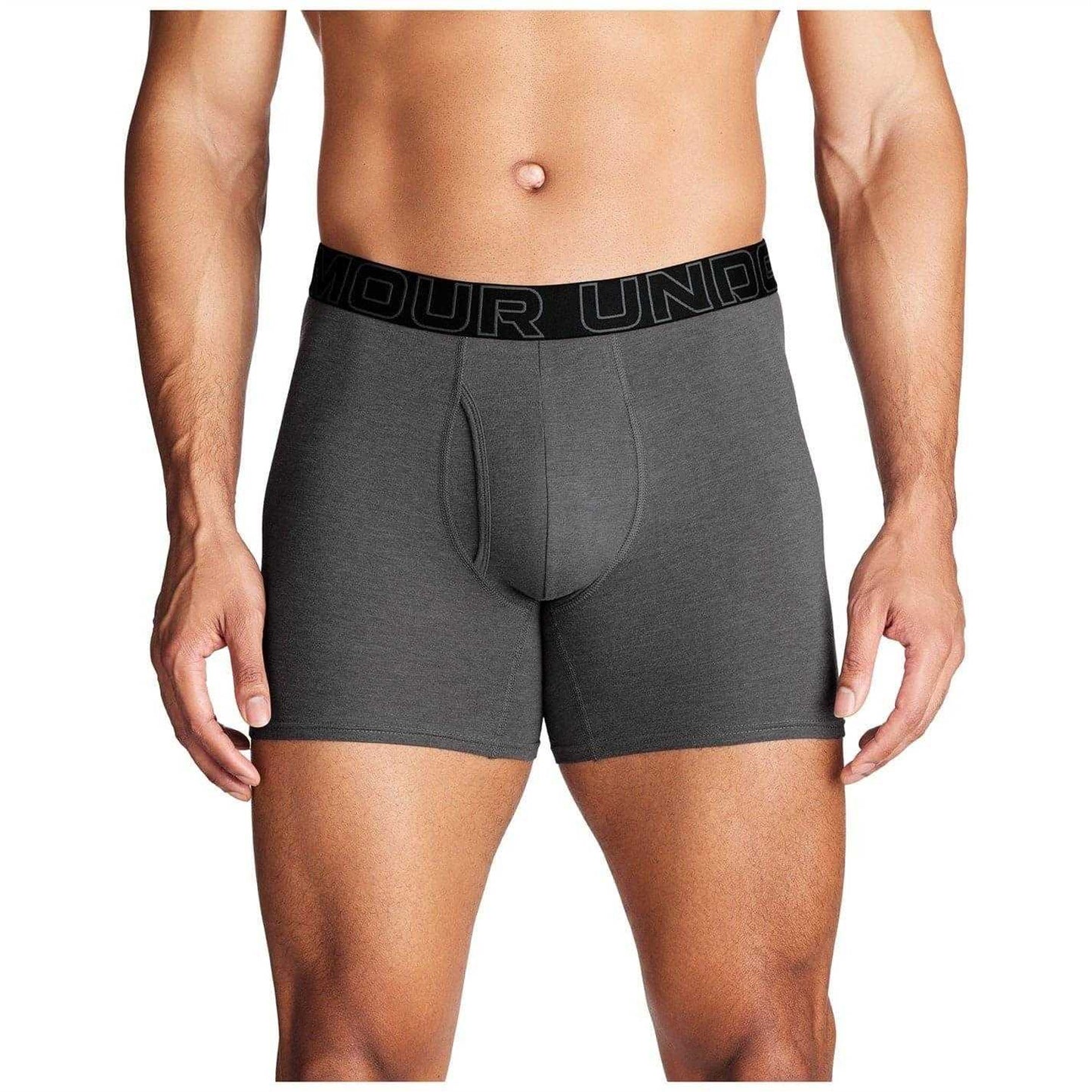 Black-Red-Grey - Side - Under Armour Mens Performance Boxer Briefs (Pack of 3)