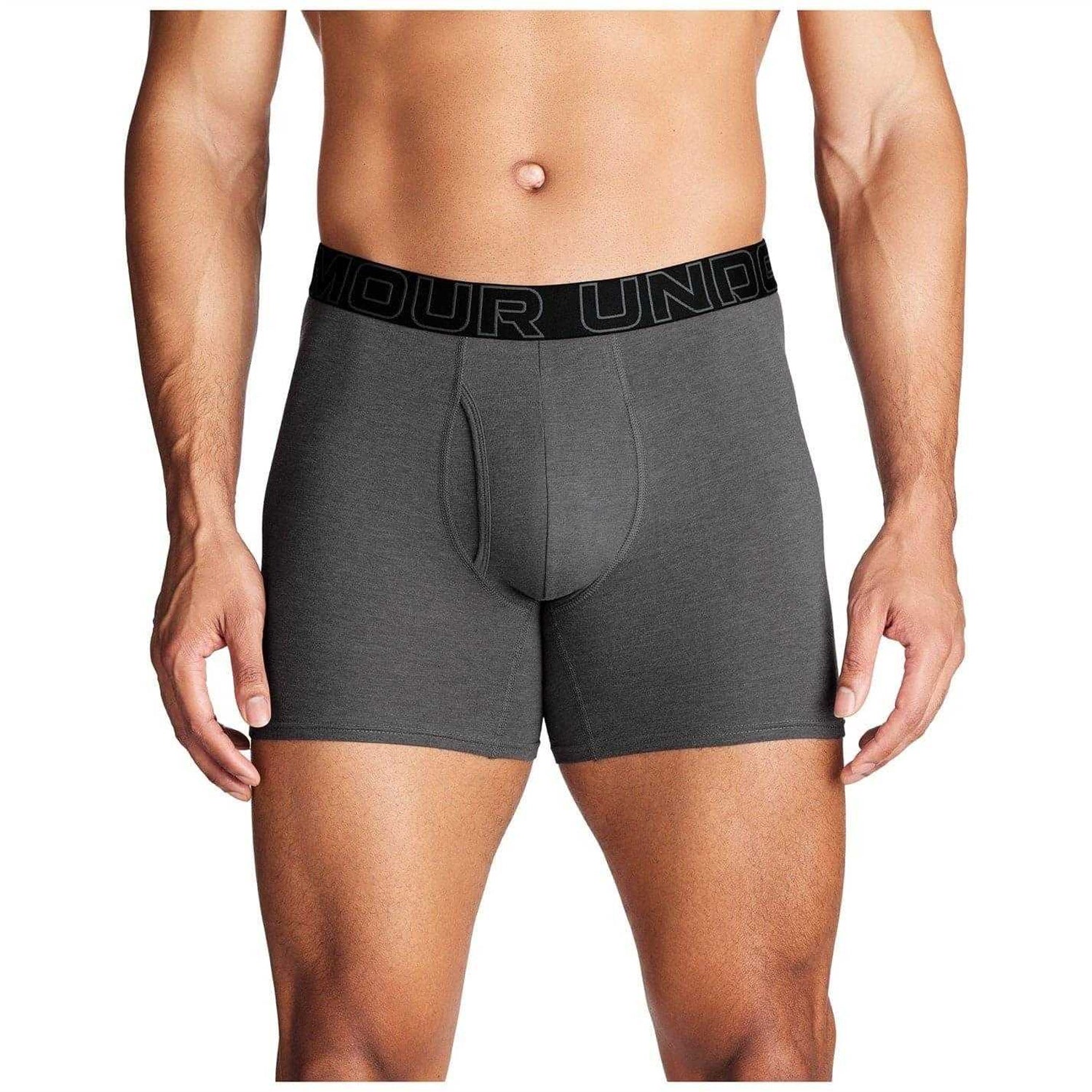 Black-Red-Grey - Side - Under Armour Mens Performance Boxer Briefs (Pack of 3)