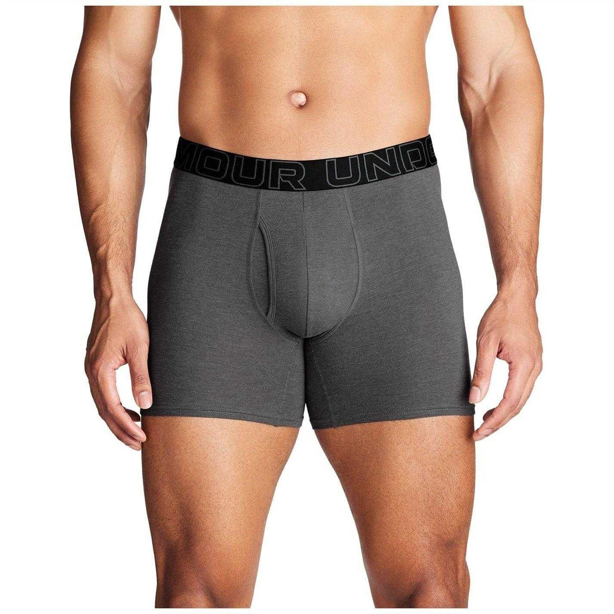 Black-Red-Grey - Side - Under Armour Mens Performance Boxer Briefs (Pack of 3)