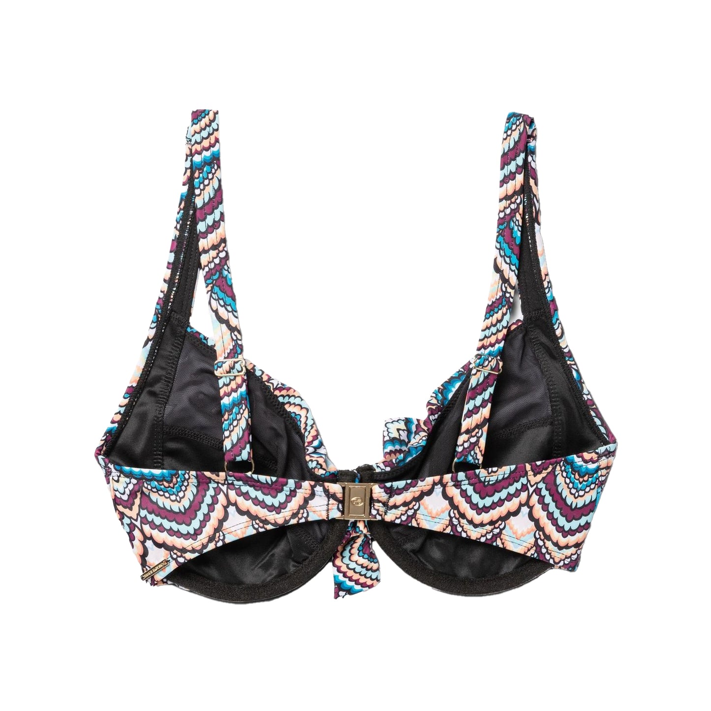 Multicoloured - Back - Panos Emporio Womens-Ladies Patterned Bikini Top