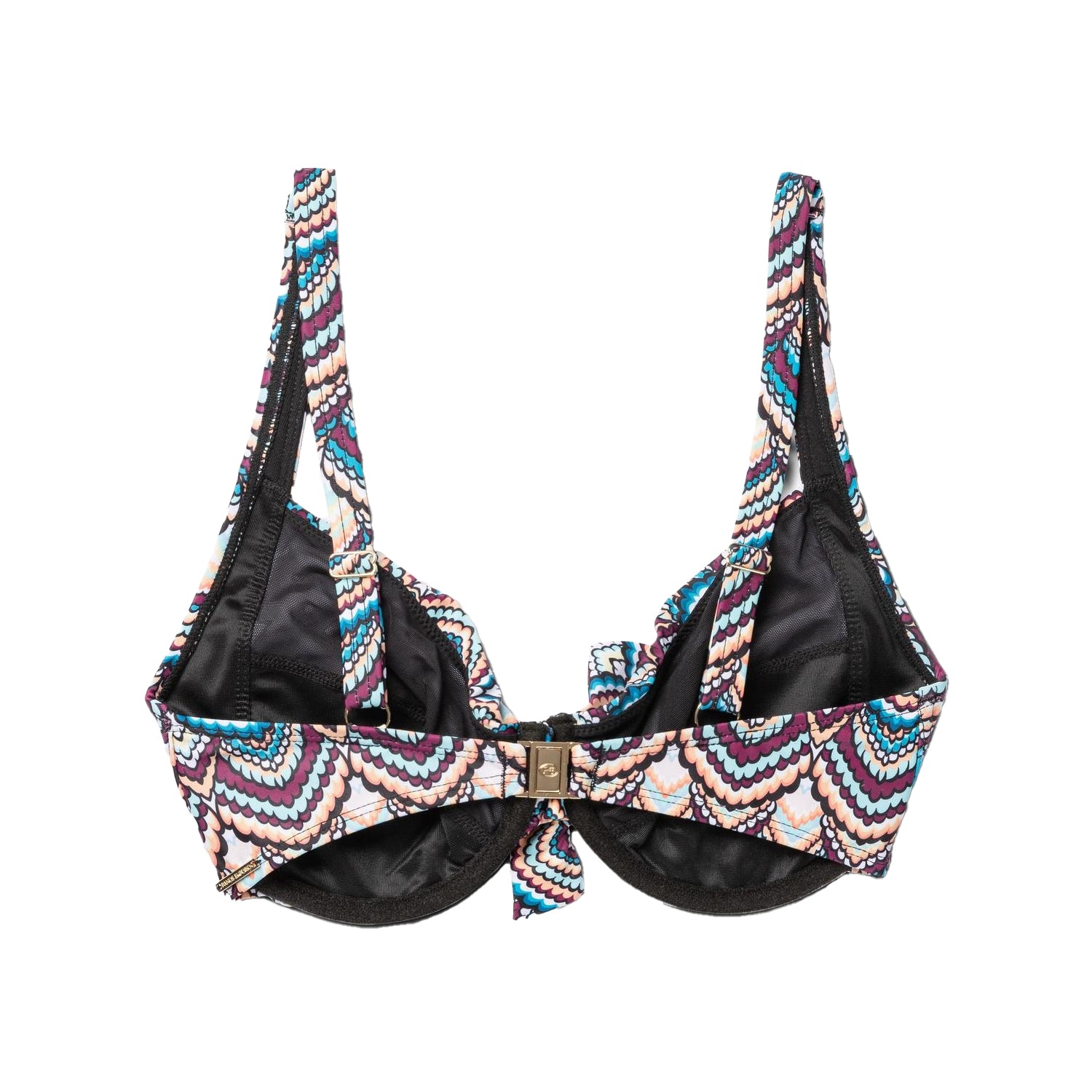 Multicoloured - Back - Panos Emporio Womens-Ladies Patterned Bikini Top