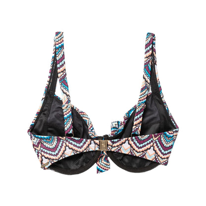 Multicoloured - Back - Panos Emporio Womens-Ladies Patterned Bikini Top