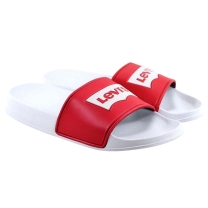 Red-White - Front - Levis Boys Bat Wings Logo Sliders