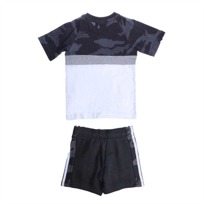 Black - Back - Adidas Childrens-Kids T-Shirt & Shorts Set