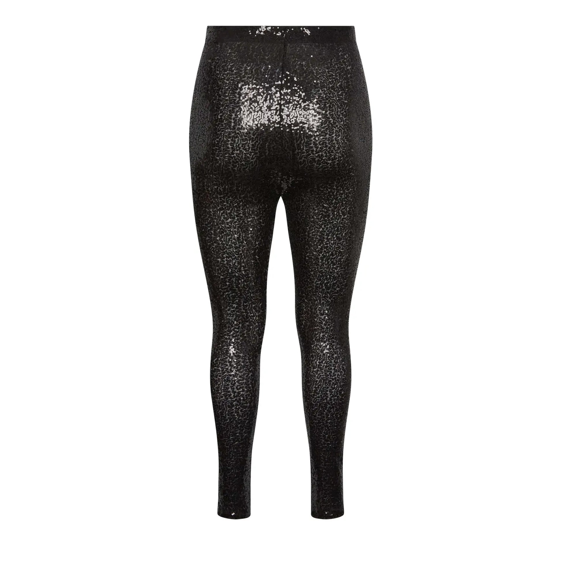 Black - Back - Yours Womens-Ladies Sequin Tailored Leggings