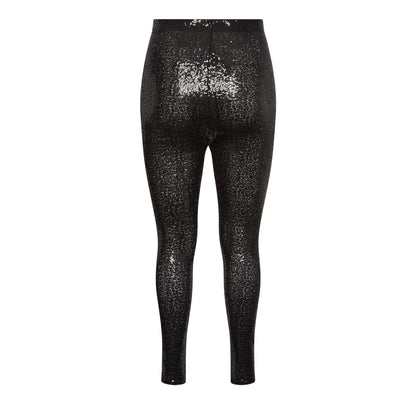 Black - Back - Yours Womens-Ladies Sequin Tailored Leggings
