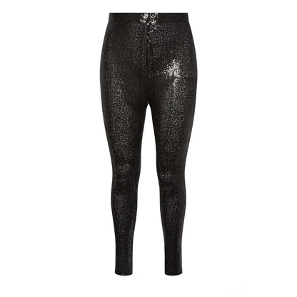Black - Front - Yours Womens-Ladies Sequin Tailored Leggings