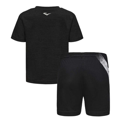Black - Back - Everlast Boys Flex Logo T-Shirt & Shorts Set