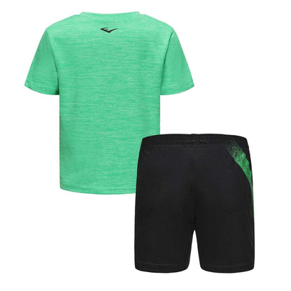 Hyper Green - Back - Everlast Boys Flex Logo T-Shirt & Shorts Set
