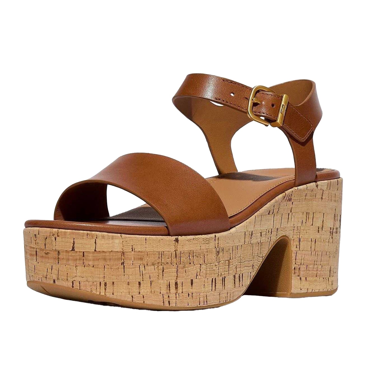 Rich Tan - Lifestyle - Fit Flop Womens-Ladies Leather Platform Flip Flops
