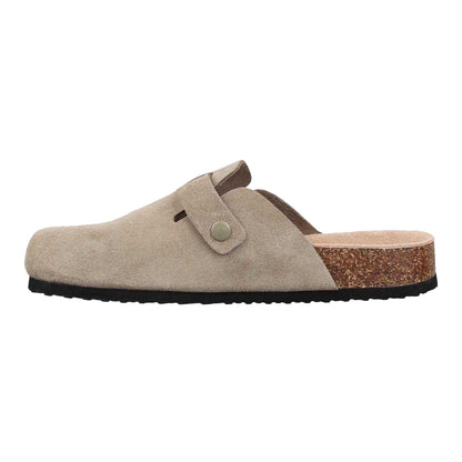 Taupe - Side - Jack Wills Womens-Ladies Leather Mule Sandals