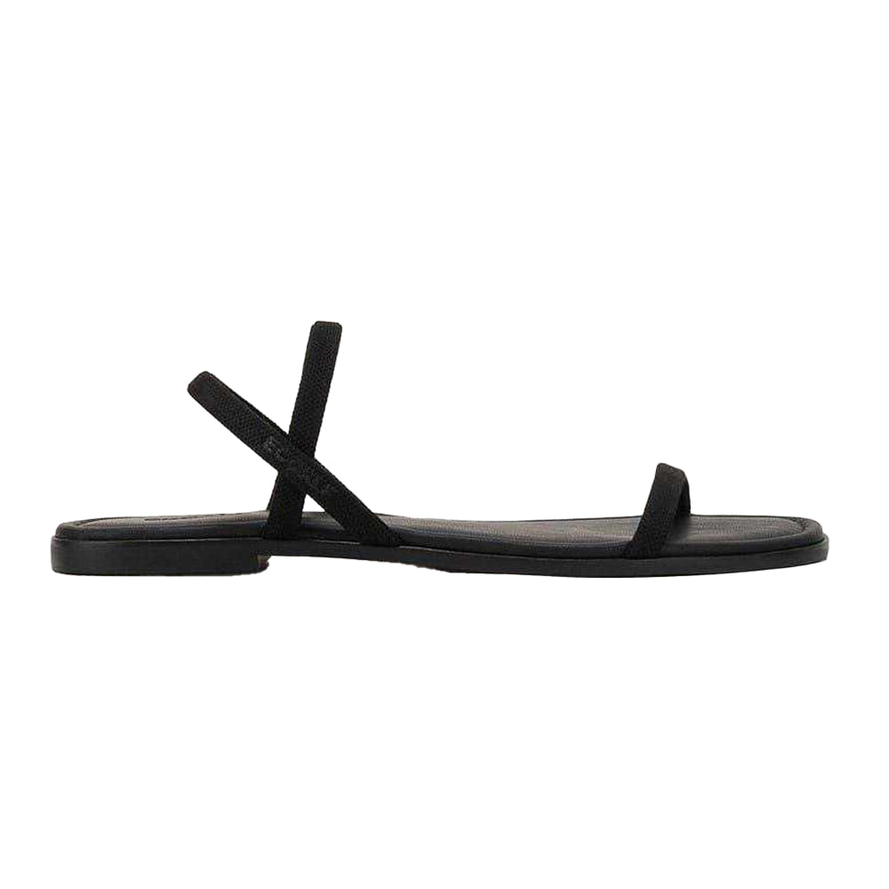 Total Black - Front - Ecco Womens-Ladies Delhi Toe Post Flatform Sandals