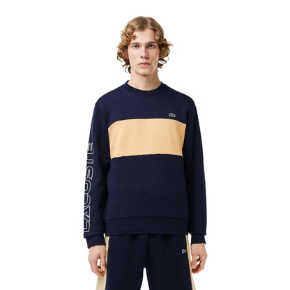 Navy - Side - Lacoste Unisex Adult Colour Block Crew Neck Sweatshirt