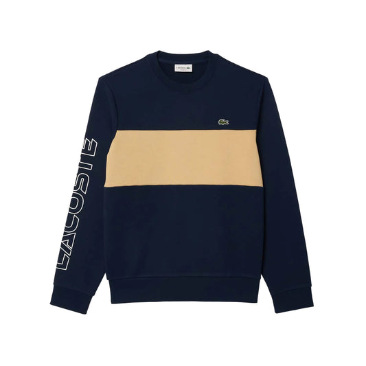 Navy - Front - Lacoste Unisex Adult Colour Block Crew Neck Sweatshirt
