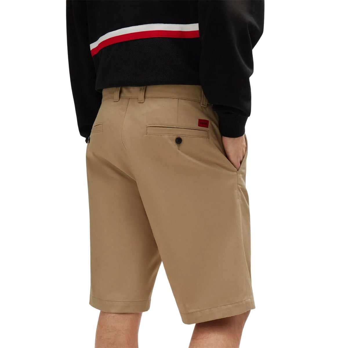 Beige - Back - Hugo Mens Darik241 Regular Shorts