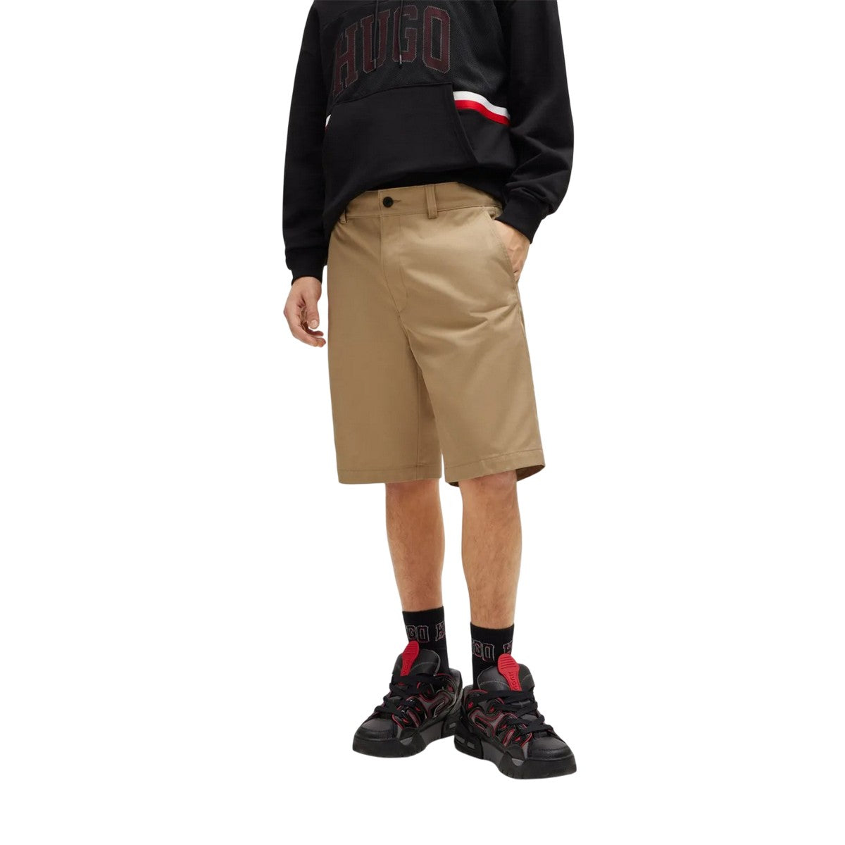 Beige - Front - Hugo Mens Darik241 Regular Shorts