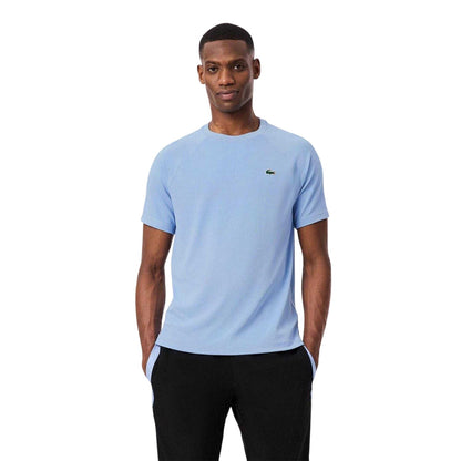 Blue - Side - Lacoste Mens Embroidered Logo Technical T-Shirt