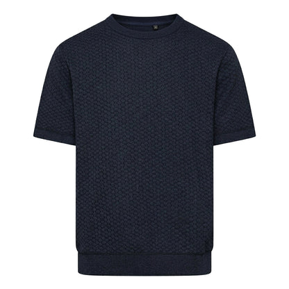 Blue - Front - Duck and Cover Mens Mataso Jacquard T-Shirt