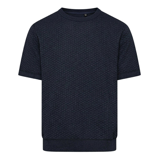 Blue - Front - Duck and Cover Mens Mataso Jacquard T-Shirt