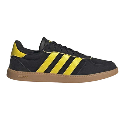 Black-Yellow-Gum - Front - Adidas Womens-Ladies Sleek Suede Trainers