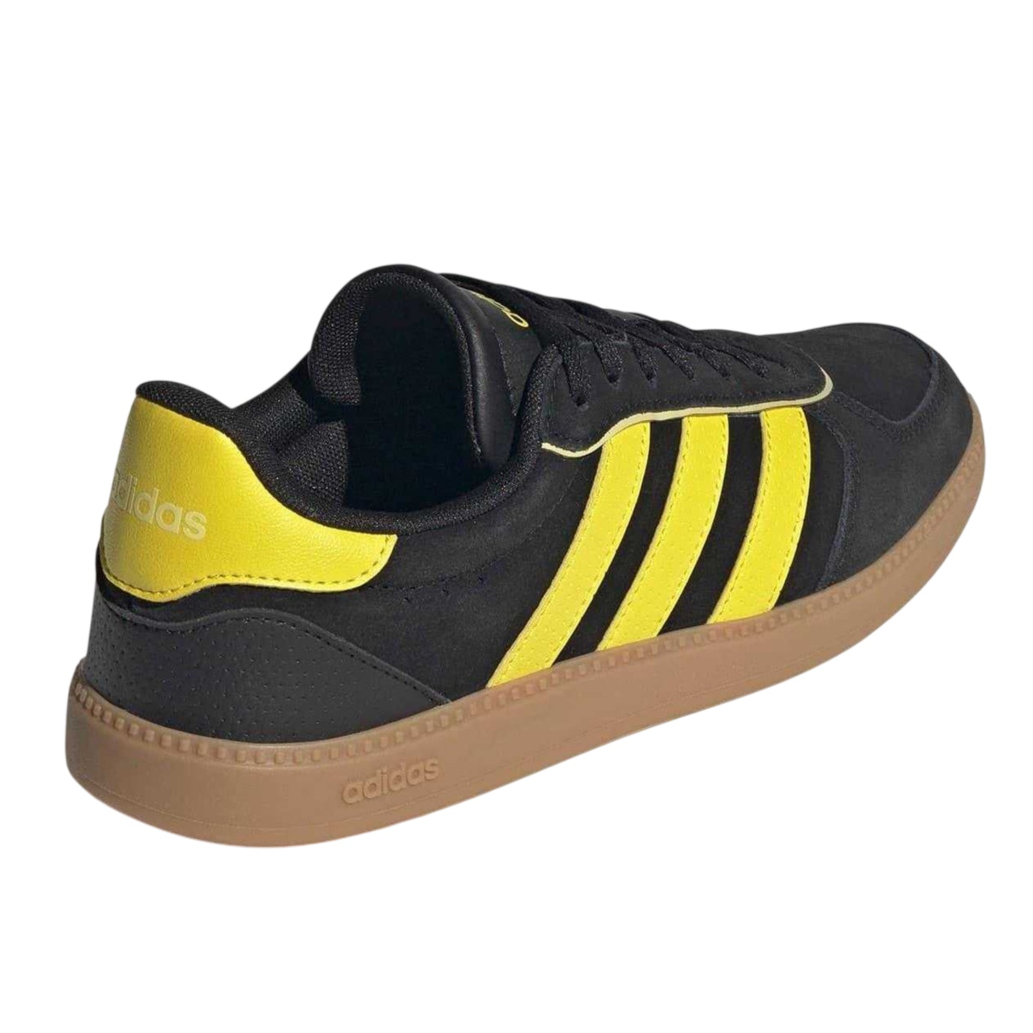 Black-Yellow-Gum - Back - Adidas Womens-Ladies Sleek Suede Trainers