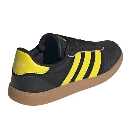 Black-Yellow-Gum - Back - Adidas Womens-Ladies Sleek Suede Trainers